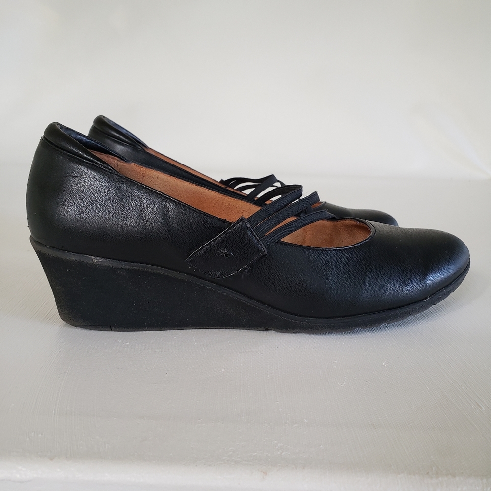 Hushpuppy Fin Rowley Mary Jane Wedge Flat Size8.5